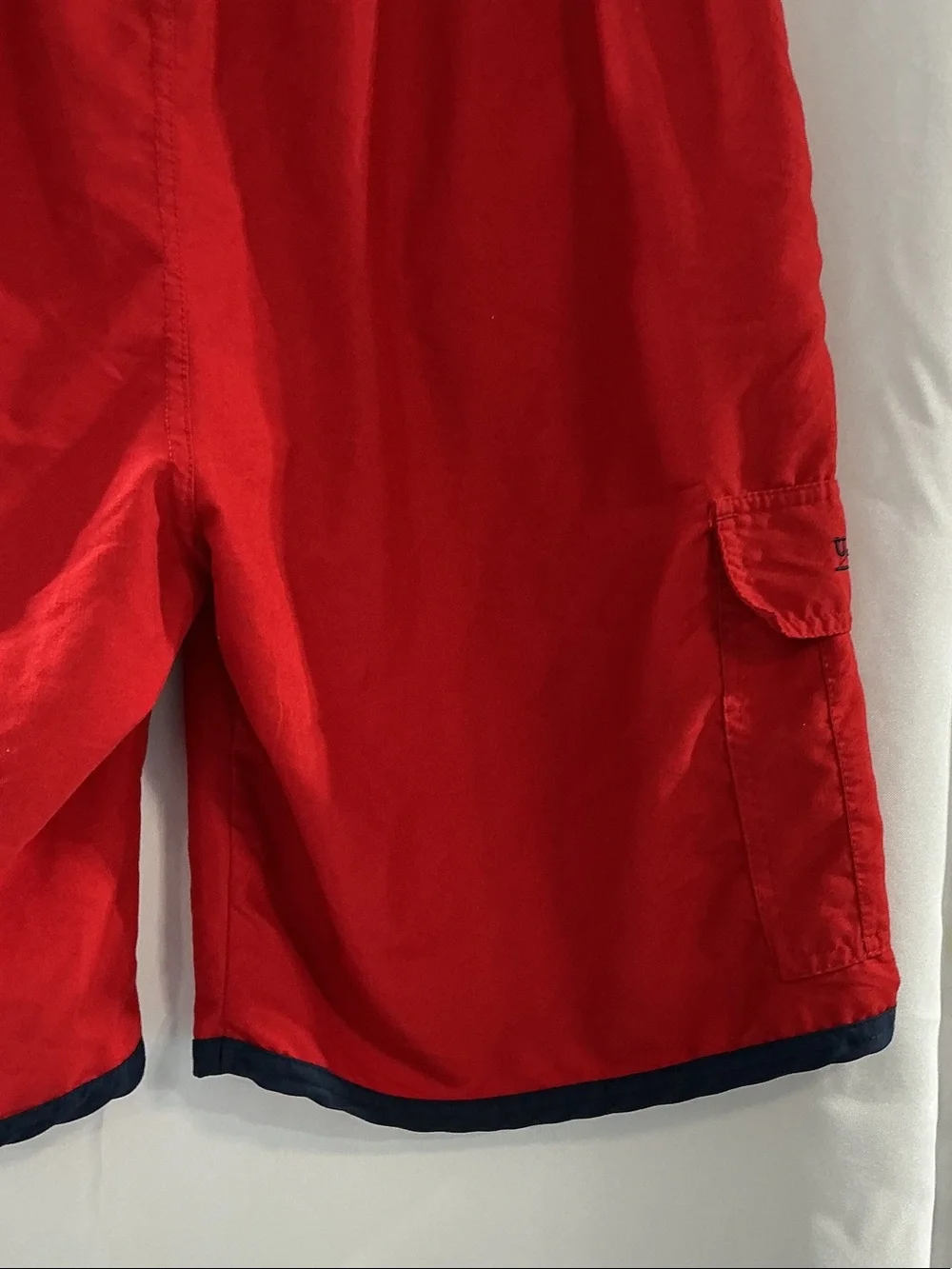 U.S. Polo Assn. Red Swim Trunks with Navy Accents